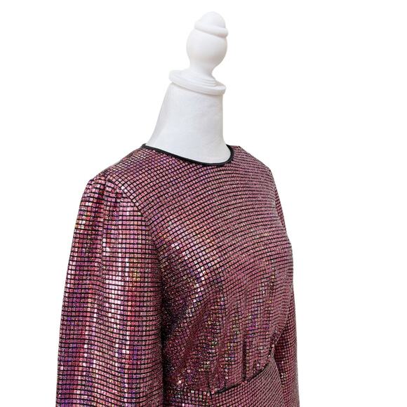 Rhode Isa Sequin Mini Dress 8 Purple NWT - Picture 4 of 8